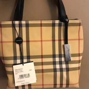 Burberry Mini Square Coates Canvas Tote Bag